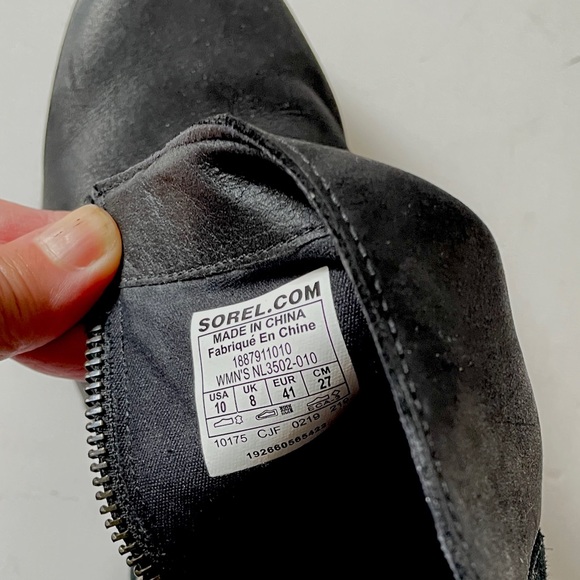 Sorel waterproof ankle boot Black leather side zip size 10 - Picture 6 of 6